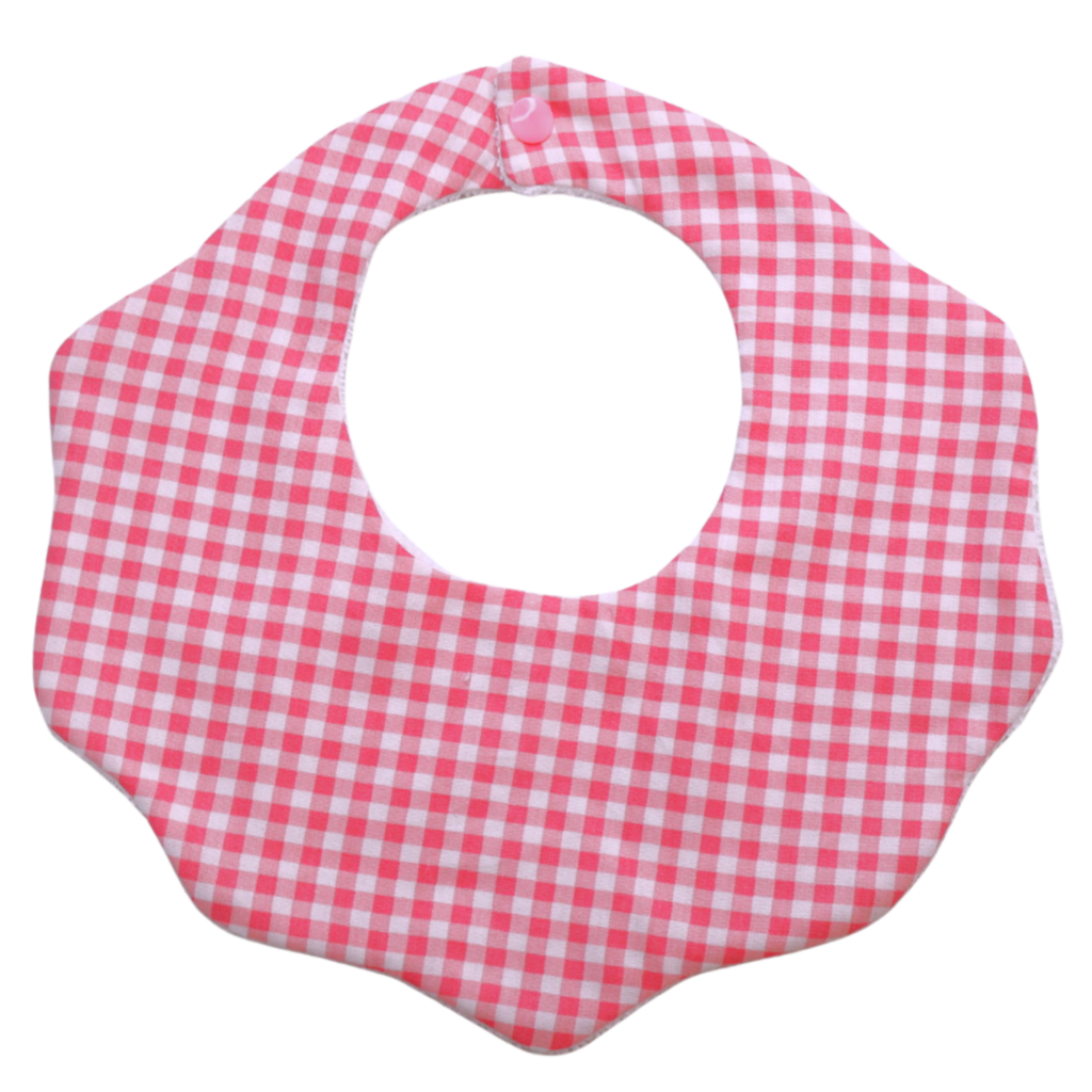 Berry gingham cotton baby bib by Rudy & Co