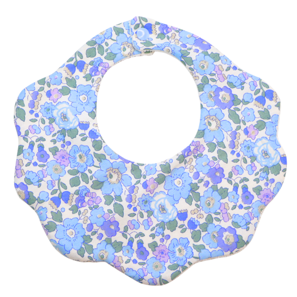Bluebell floral cotton baby bib by Rudy & Co