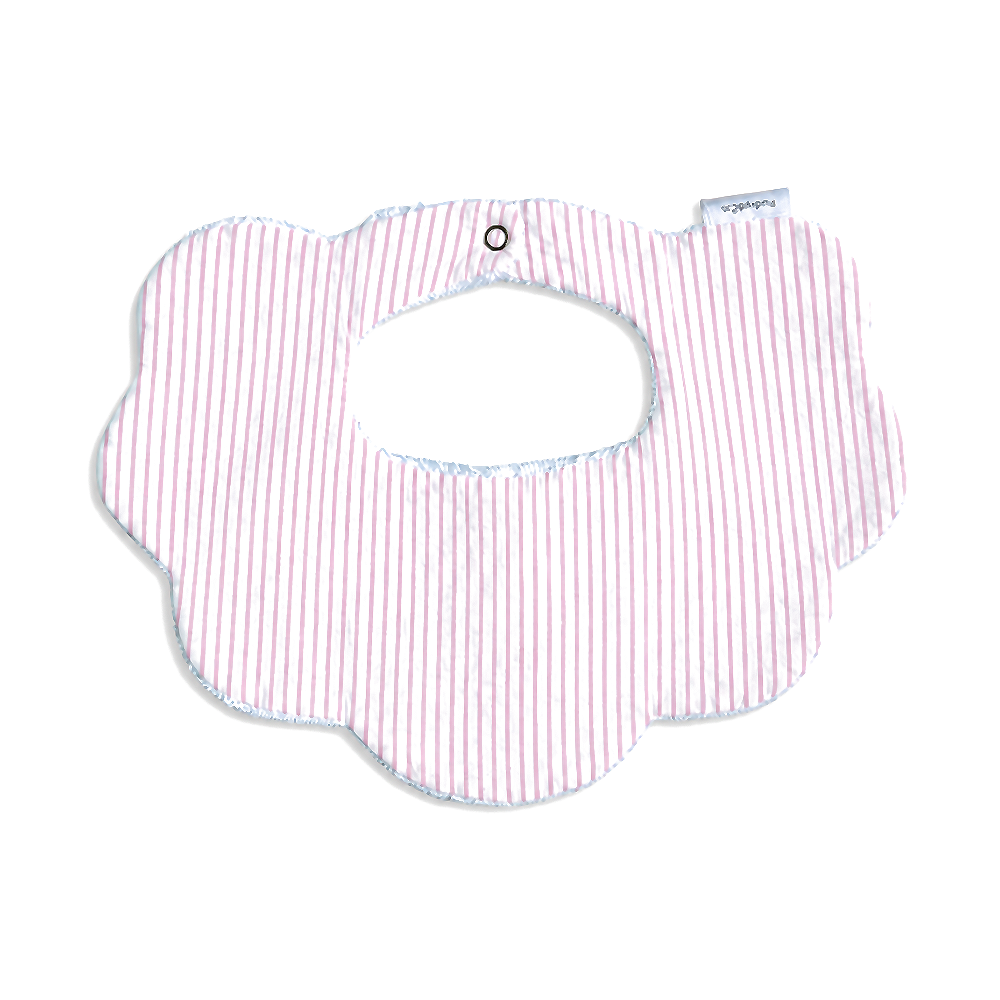 Clara pinstripe scalloped cotton baby bib by Rudy & Co