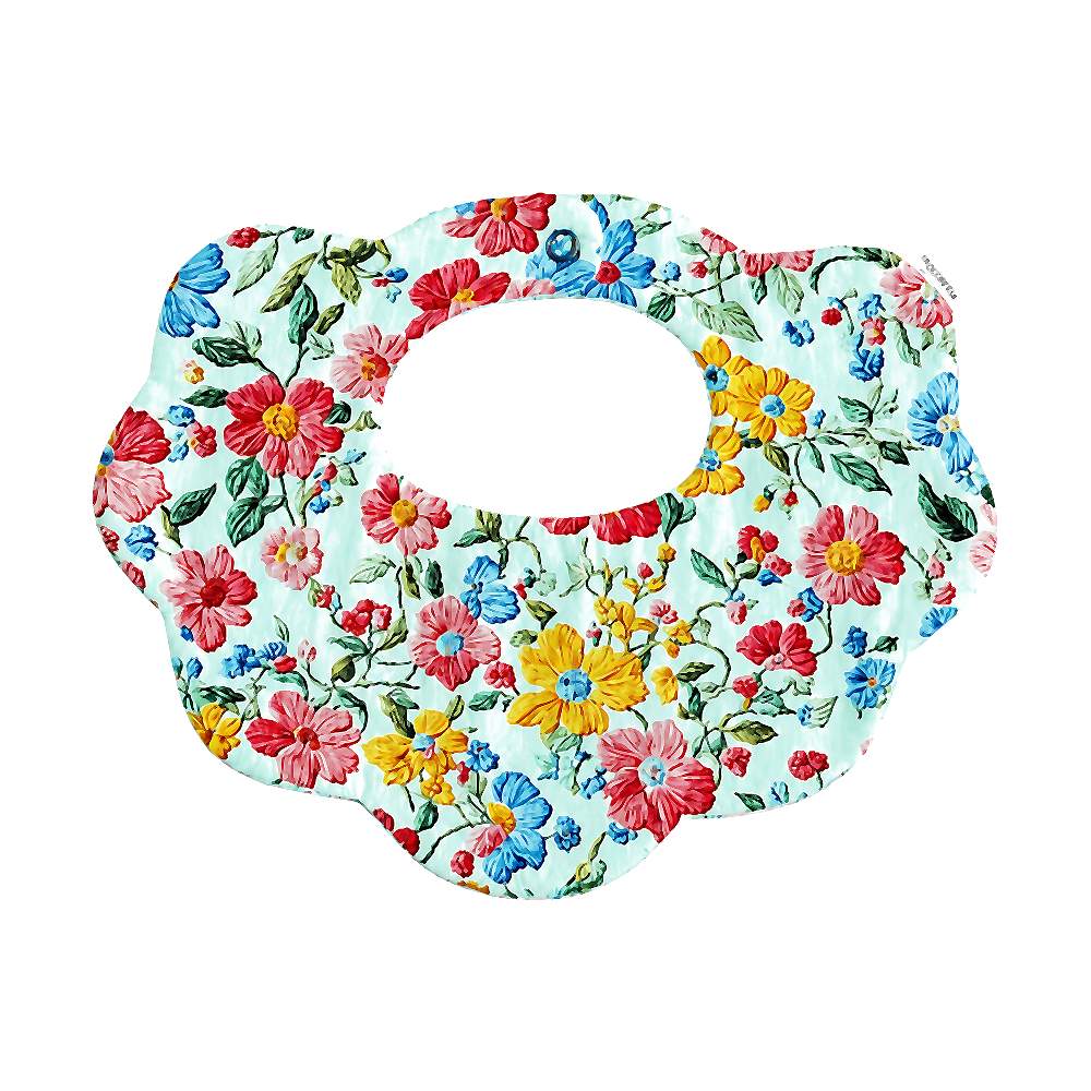 Danelle floral scalloped cotton baby bib by Rudy & Co