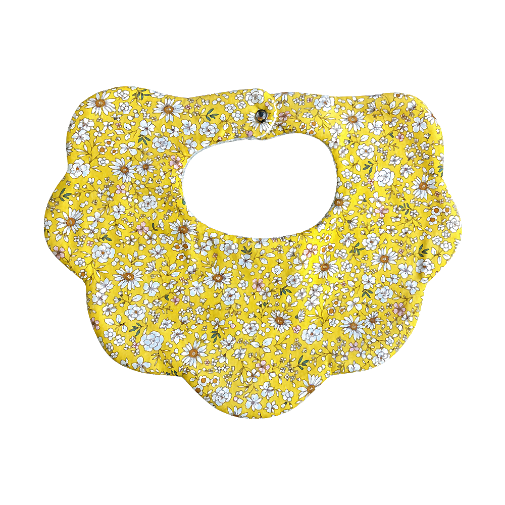 Grace scalloped cotton baby bib by Rudy & Co
