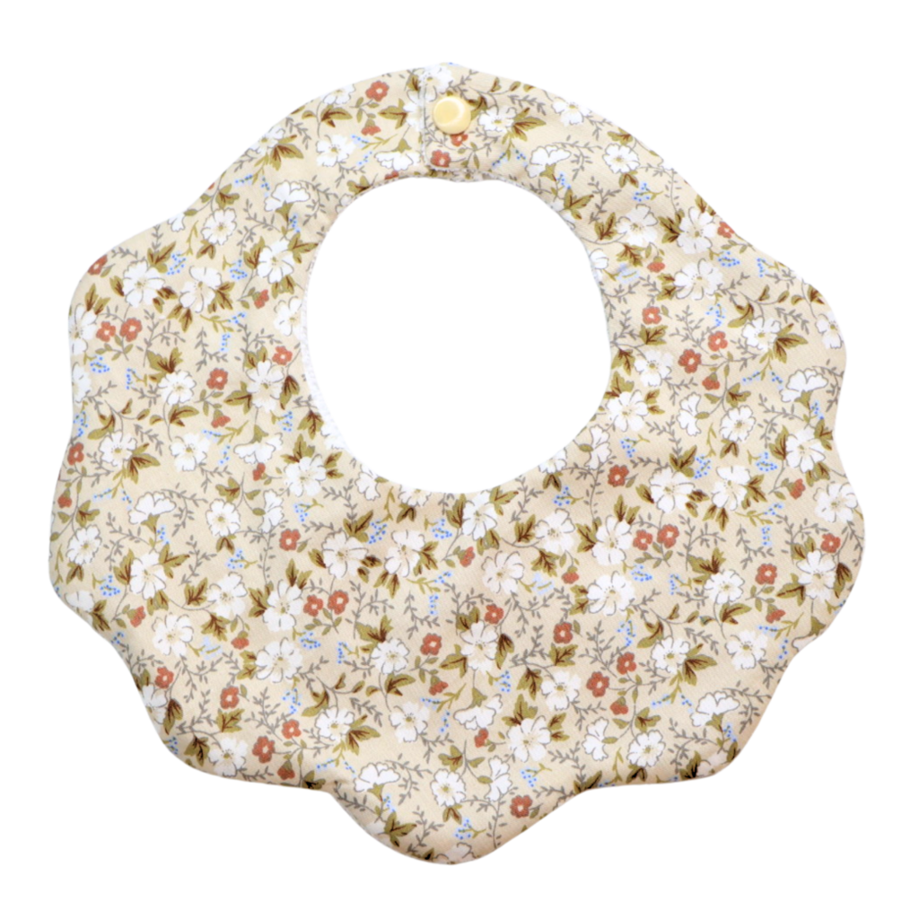 Hazel vintage floral cotton baby bib by Rudy & Co