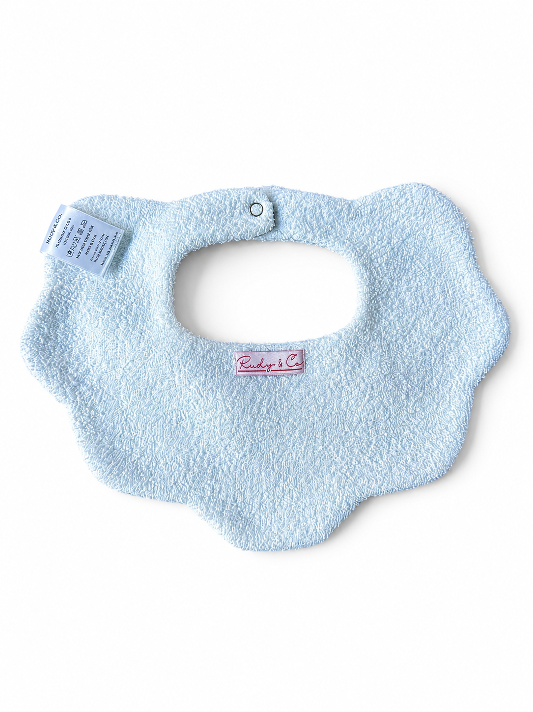 Peter cotton baby bib with classic stripes and scalloped edge