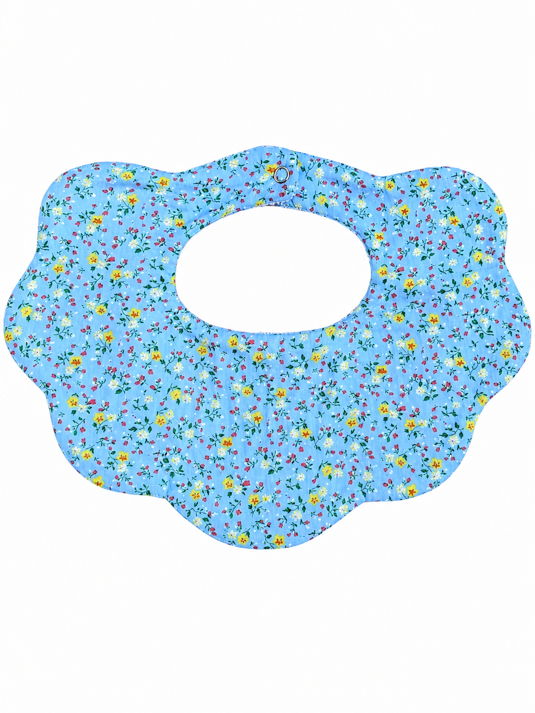 Scarlett floral scalloped cotton baby bib by Rudy & Co